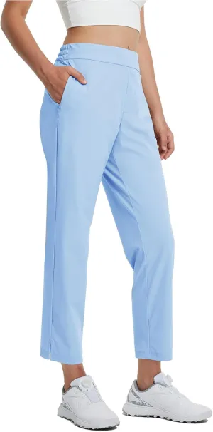 M MAELREG Women's Golf Pants with Zip Pockets 7/8 Ankle Stretch Lightweight Sweatpants for Athletic Hiking Travel Work Lounge