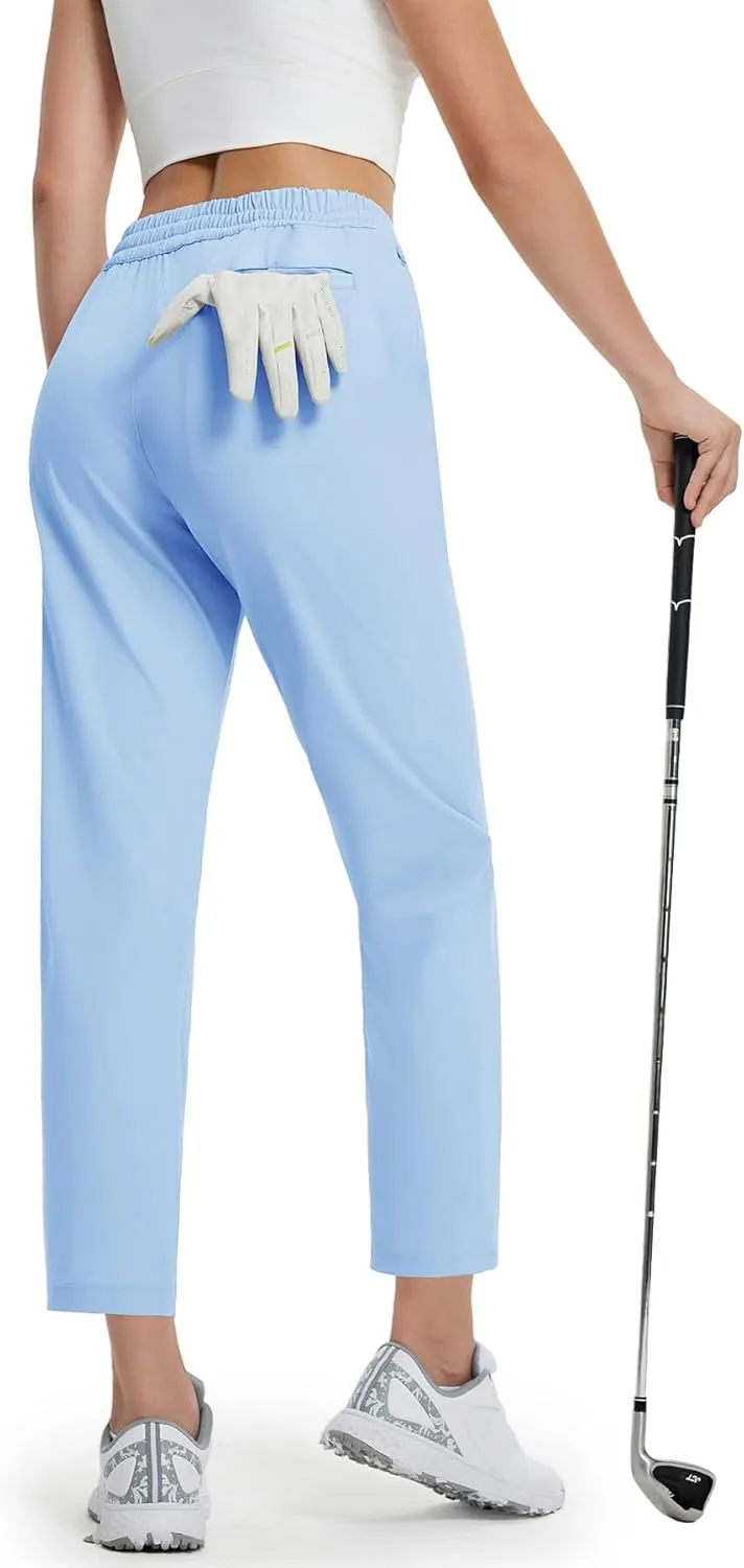 M MAELREG Women's Golf Pants with Zip Pockets 7/8 Ankle Stretch Lightweight Sweatpants for Athletic Hiking Travel Work Lounge