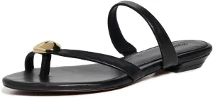 Madewell Women's The Mila Organic Hardware Thong Slide Sandals in Leather