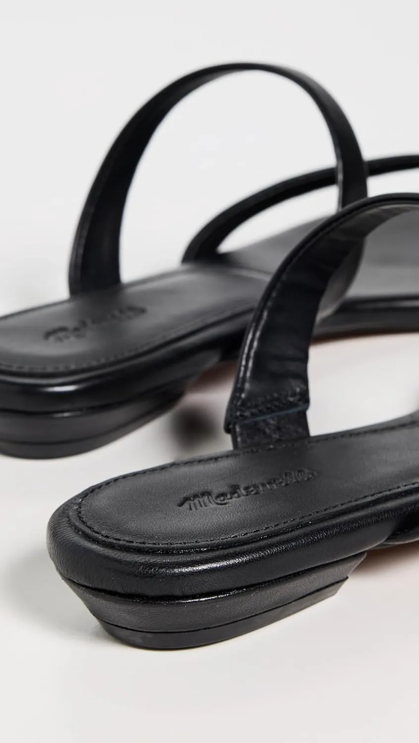 Madewell Women's The Mila Organic Hardware Thong Slide Sandals in Leather