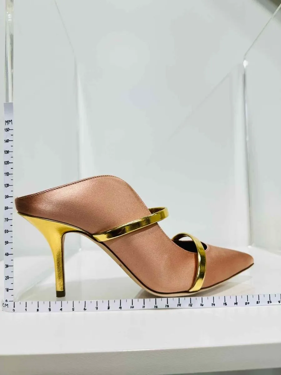 MALONE SOULIERS Maureen Peach & Gold Mules 38.5
