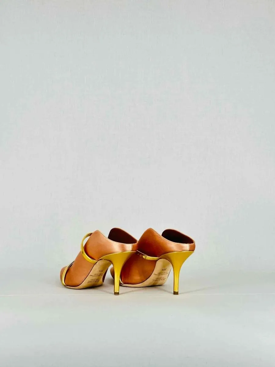 MALONE SOULIERS Maureen Peach & Gold Mules 38.5