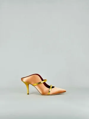 MALONE SOULIERS Maureen Peach & Gold Mules 38.5