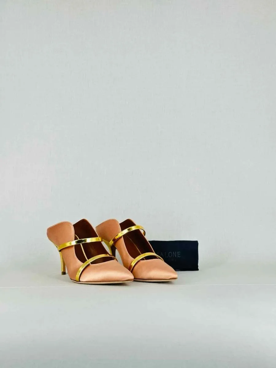 MALONE SOULIERS Maureen Peach & Gold Mules 38.5