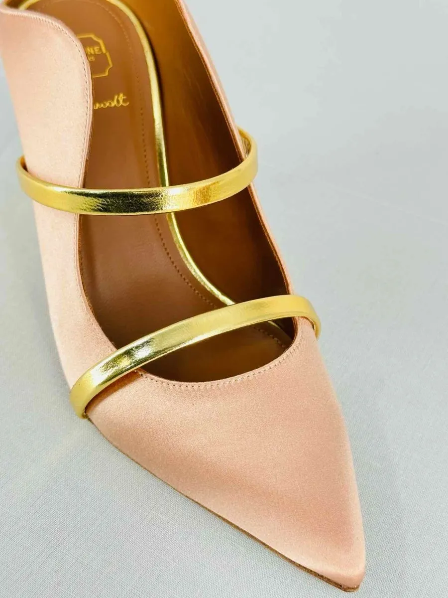 MALONE SOULIERS Maureen Peach & Gold Mules 38.5