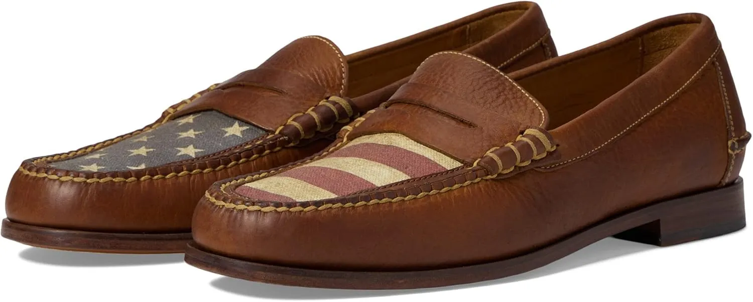 Martin Dingman® All American Penny Slip-on Shoes for Men – Leather Construction – Moc Toe Silhouette