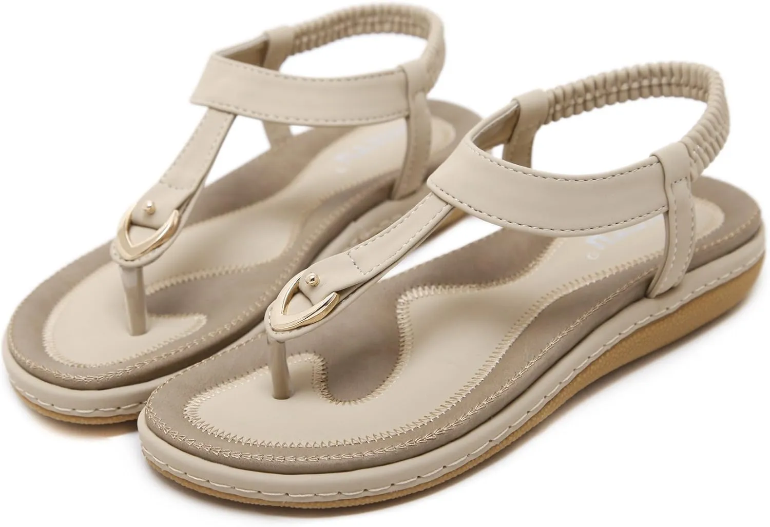 Meeshine Women's Bohemia Flip Flops Summer Beach T-Strap Flat Sandals Comfort Walking Shoes