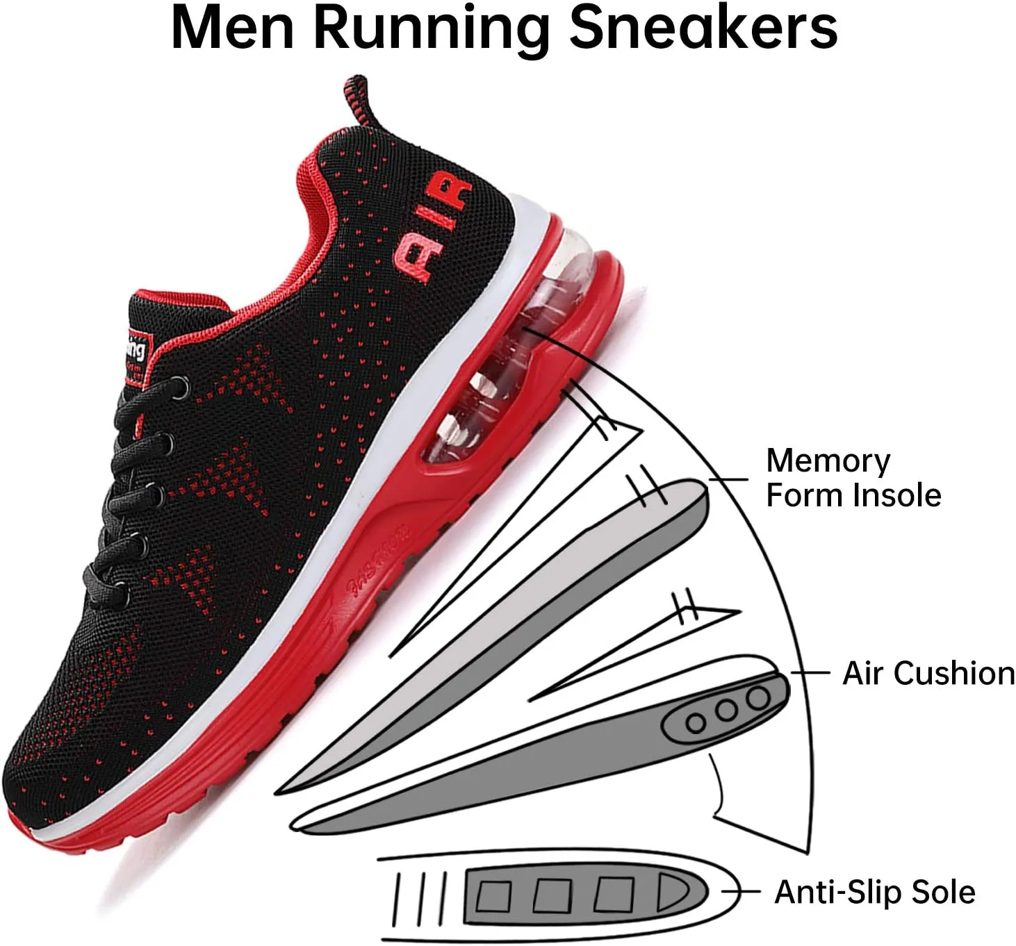 MEHOTO Mens Tennis Running Sneakers, Men Sport Fitness Gym Jogging Walking Lightweight Athletic Shoes