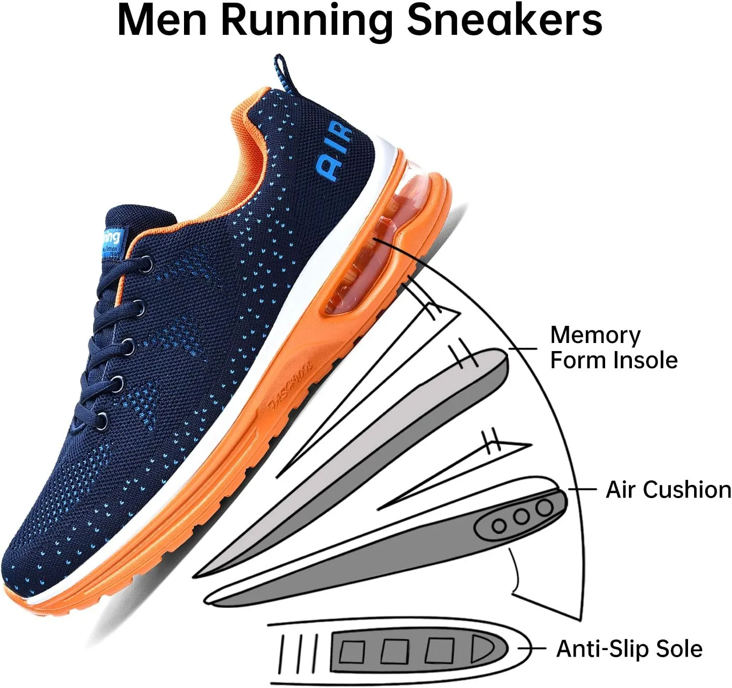 MEHOTO Mens Tennis Running Sneakers, Men Sport Fitness Gym Jogging Walking Lightweight Athletic Shoes