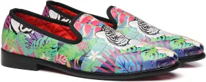 Men Loafers Smoking Colorful Tiger Head Prom Homecoming Wedding Party Shoes