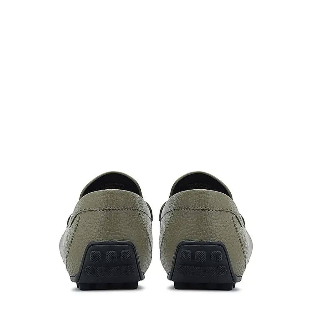 Men Textured Leather Driving Loafers