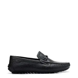 Men Textured Leather Driving Loafers