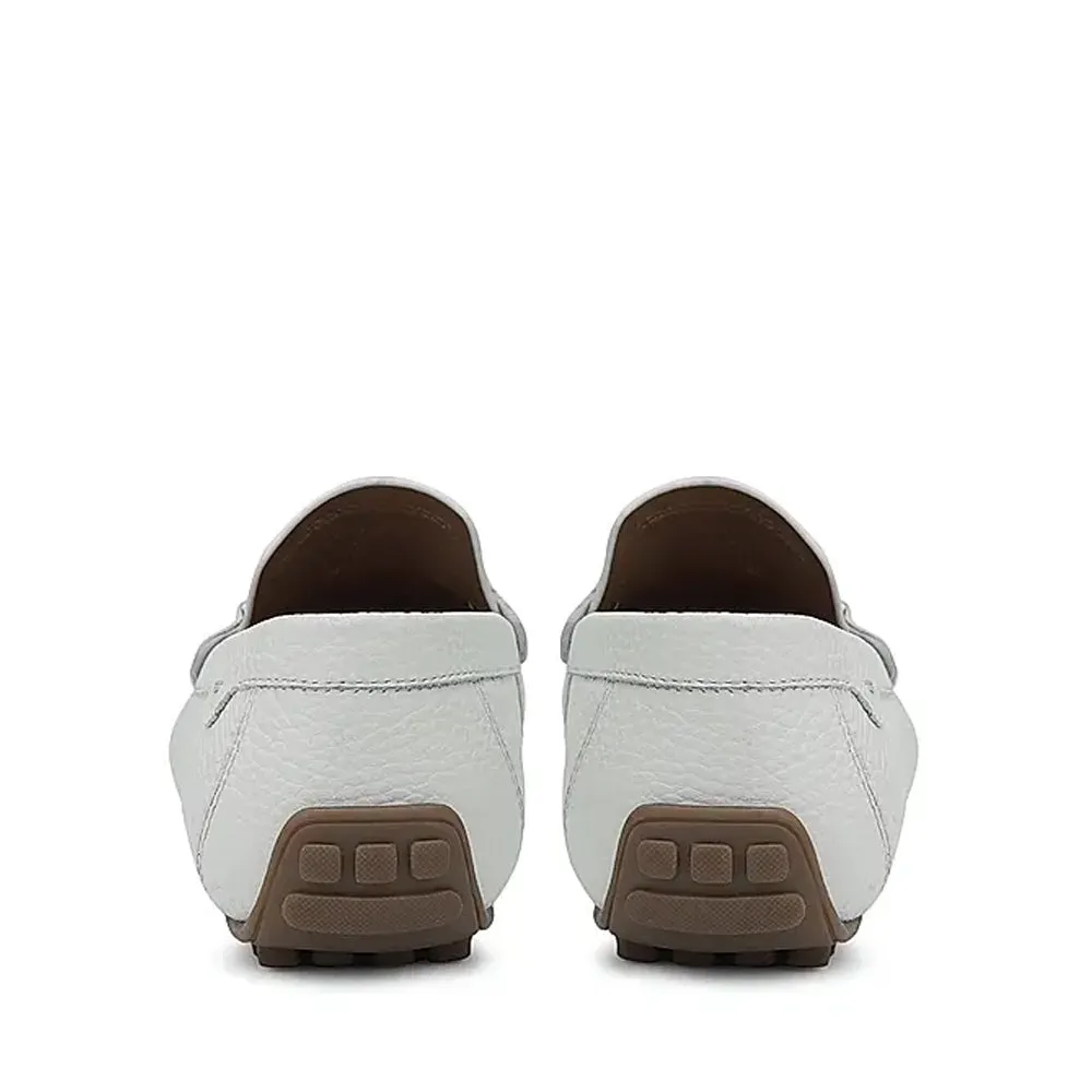 Men Textured Leather Driving Loafers