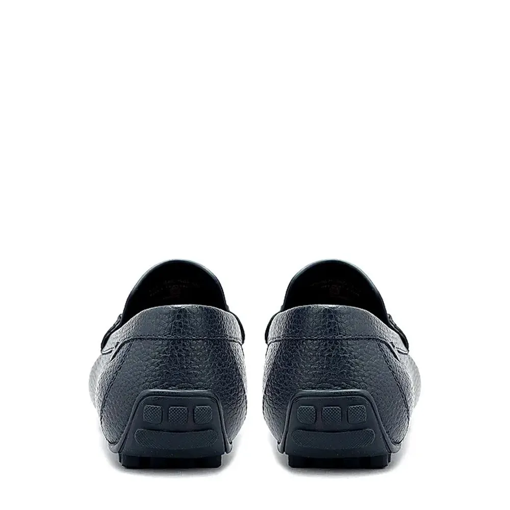 Men Textured Leather Driving Loafers