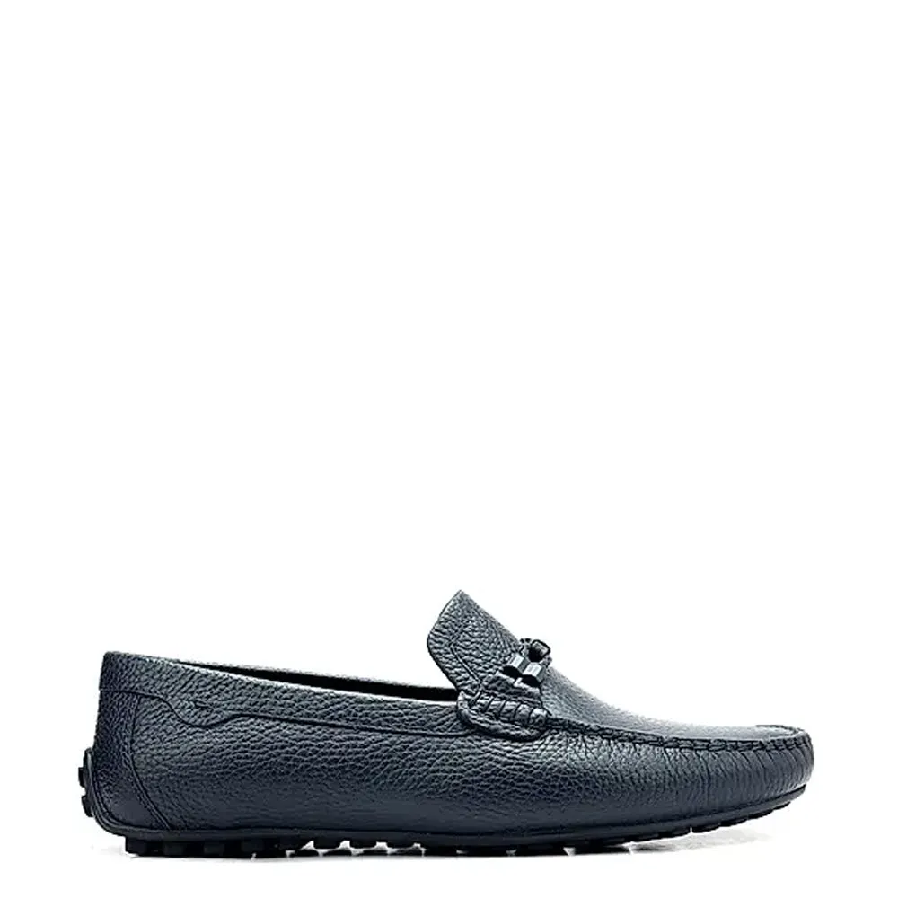 Men Textured Leather Driving Loafers