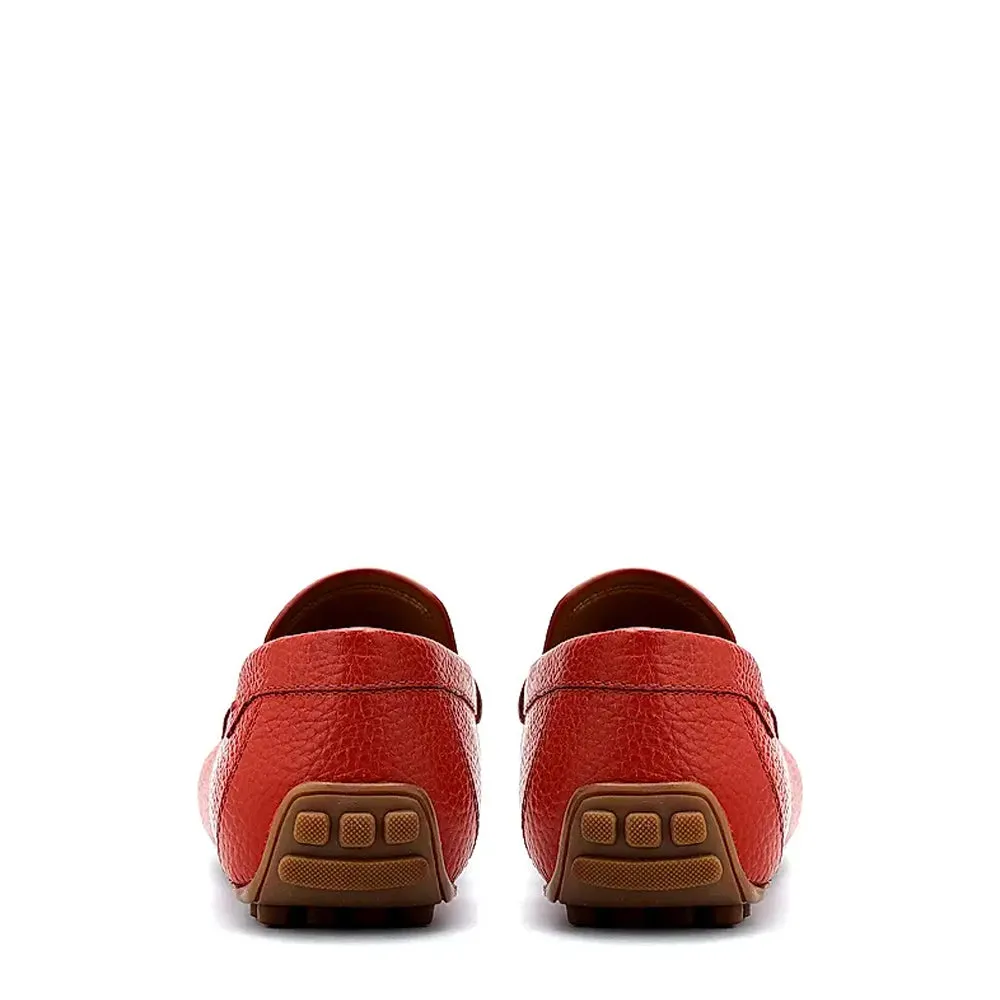 Men Textured Leather Driving Loafers