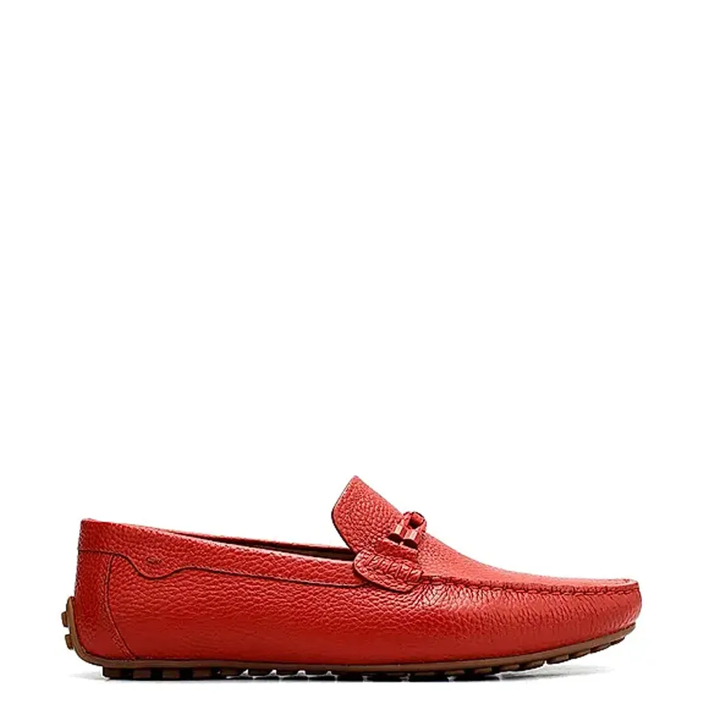 Men Textured Leather Driving Loafers