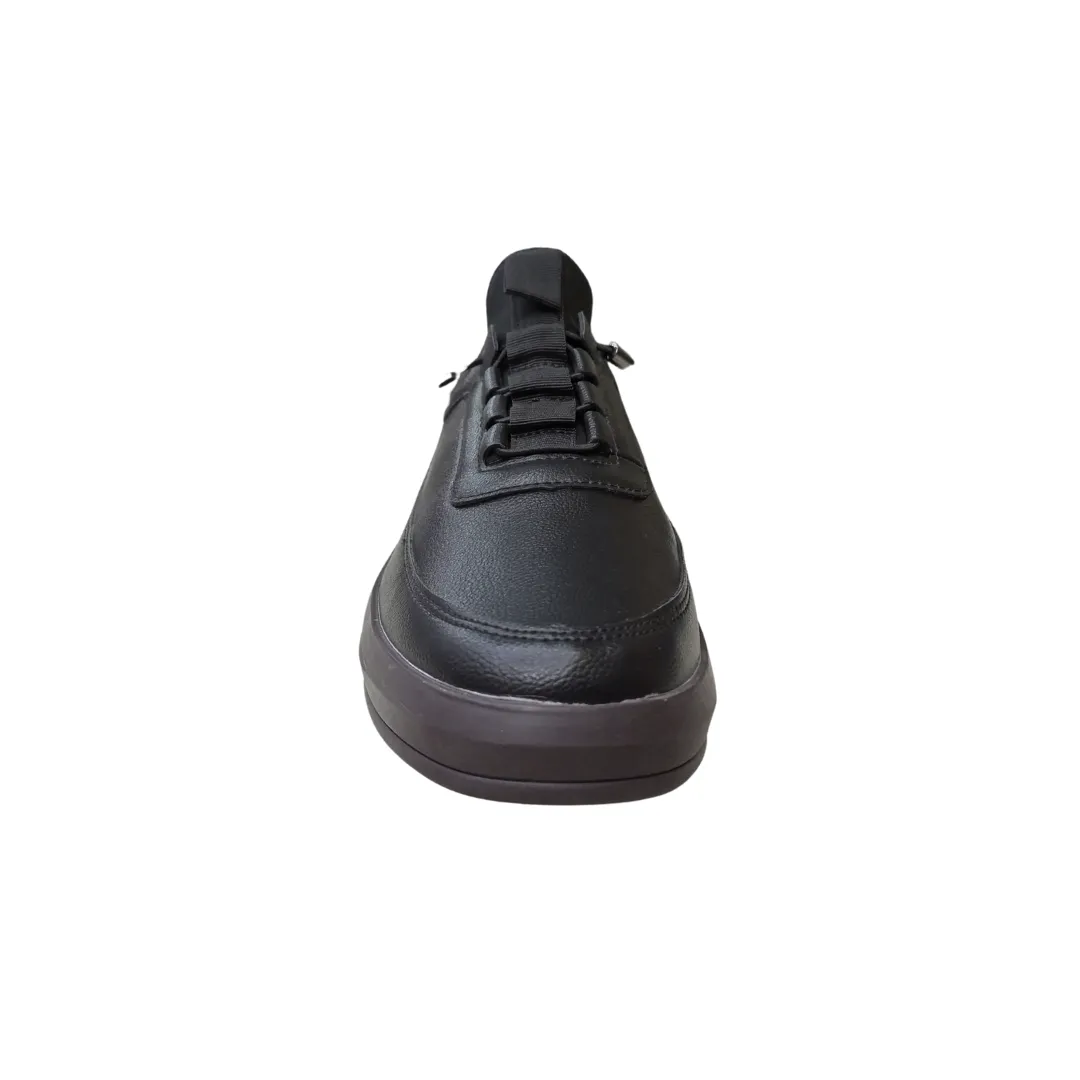 Men’s Black Leather Casual Sneakers | Stylish & Comfy
