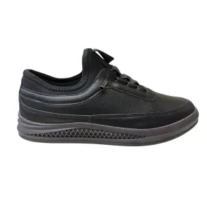 Men’s Black Leather Casual Sneakers | Stylish & Comfy