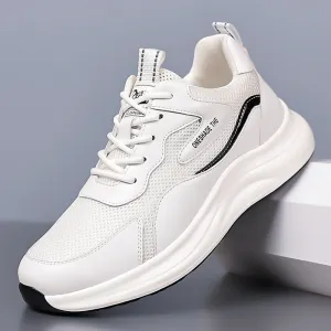 Men's Breathab Leather Mesh Casual Sneakers