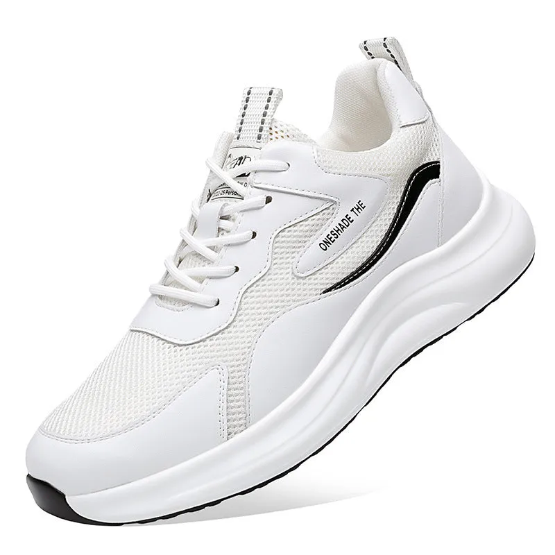 Men's Breathab Leather Mesh Casual Sneakers