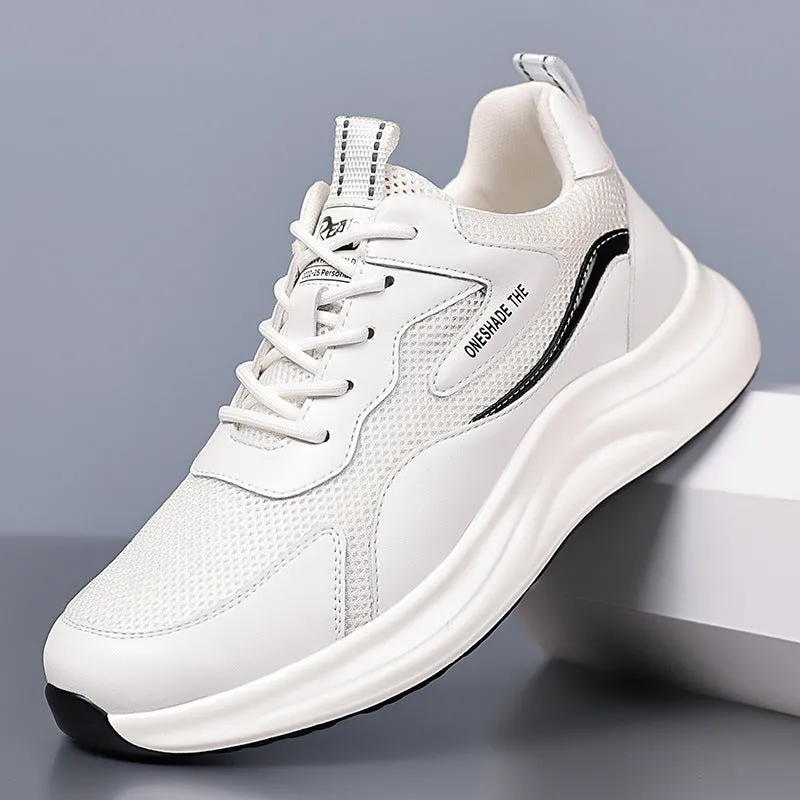 Men's Breathab Leather Mesh Casual Sneakers