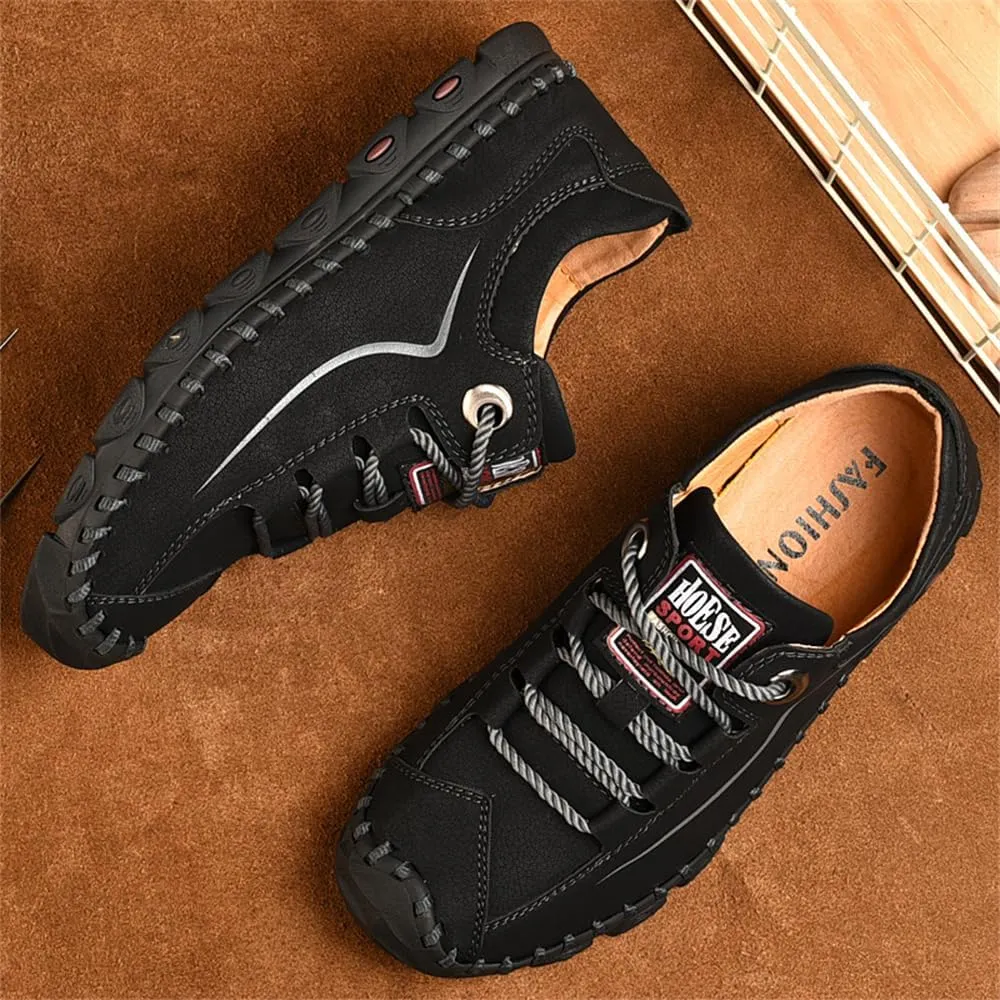 Mens Casual Leather Shoes Ankle Chukka Boots Slip On Lightweight Loafers Mid top Walking Driving Shoes for Male