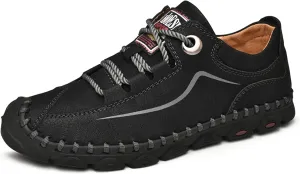 Mens Casual Leather Shoes Ankle Chukka Boots Slip On Lightweight Loafers Mid top Walking Driving Shoes for Male