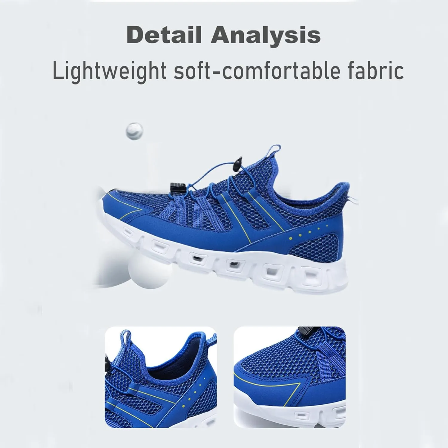 Men's Elastic Band Trail Running Shoes,Comfortable Breathable Mesh Soft Sole Convex Anti-Slip Jogging Training Shoes Fashion Platform Lightweight Outdoor Mountaineering Sneakers