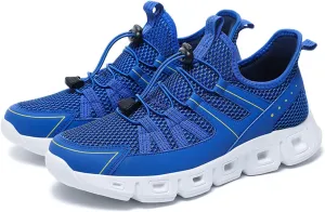 Men's Elastic Band Trail Running Shoes,Comfortable Breathable Mesh Soft Sole Convex Anti-Slip Jogging Training Shoes Fashion Platform Lightweight Outdoor Mountaineering Sneakers