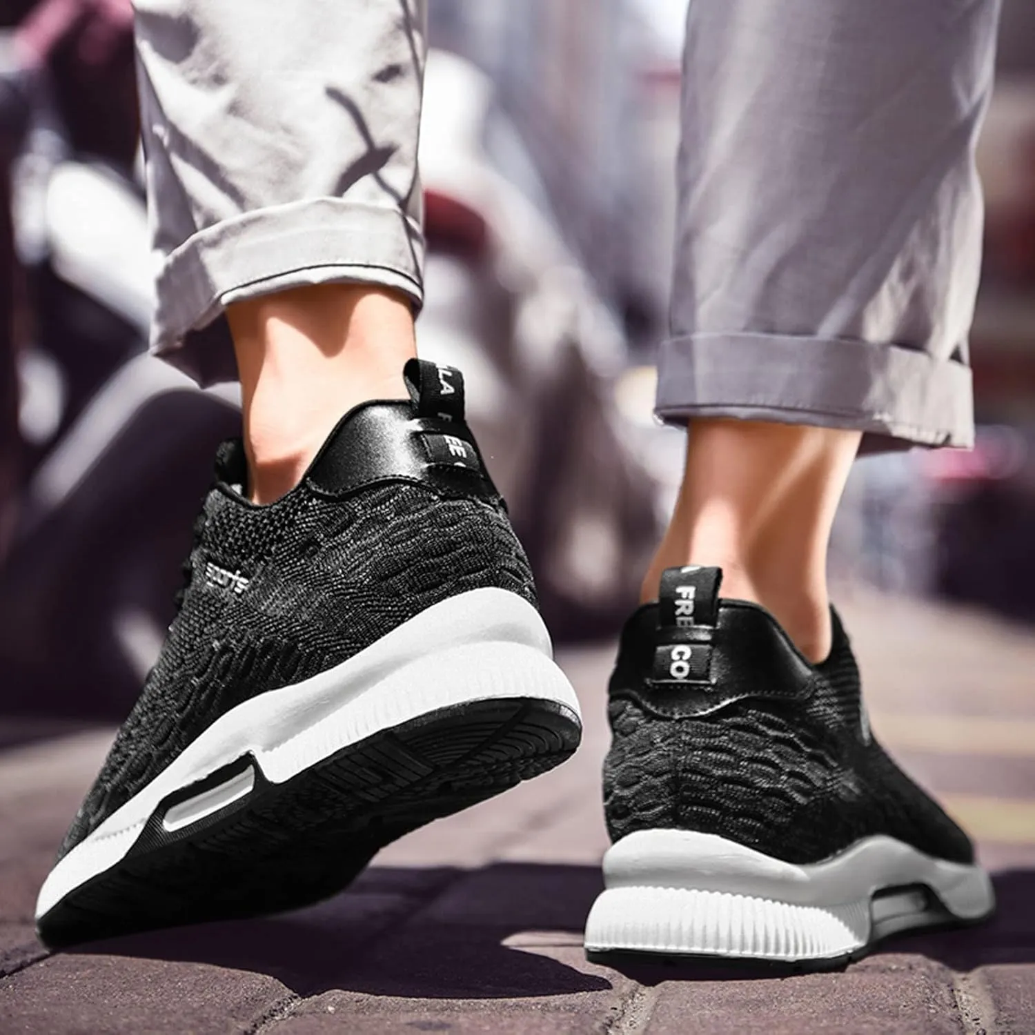 Men's Elevator Sneakers 2.36 Inch Invisible Height Increasing Lace up Fashion Sneakers