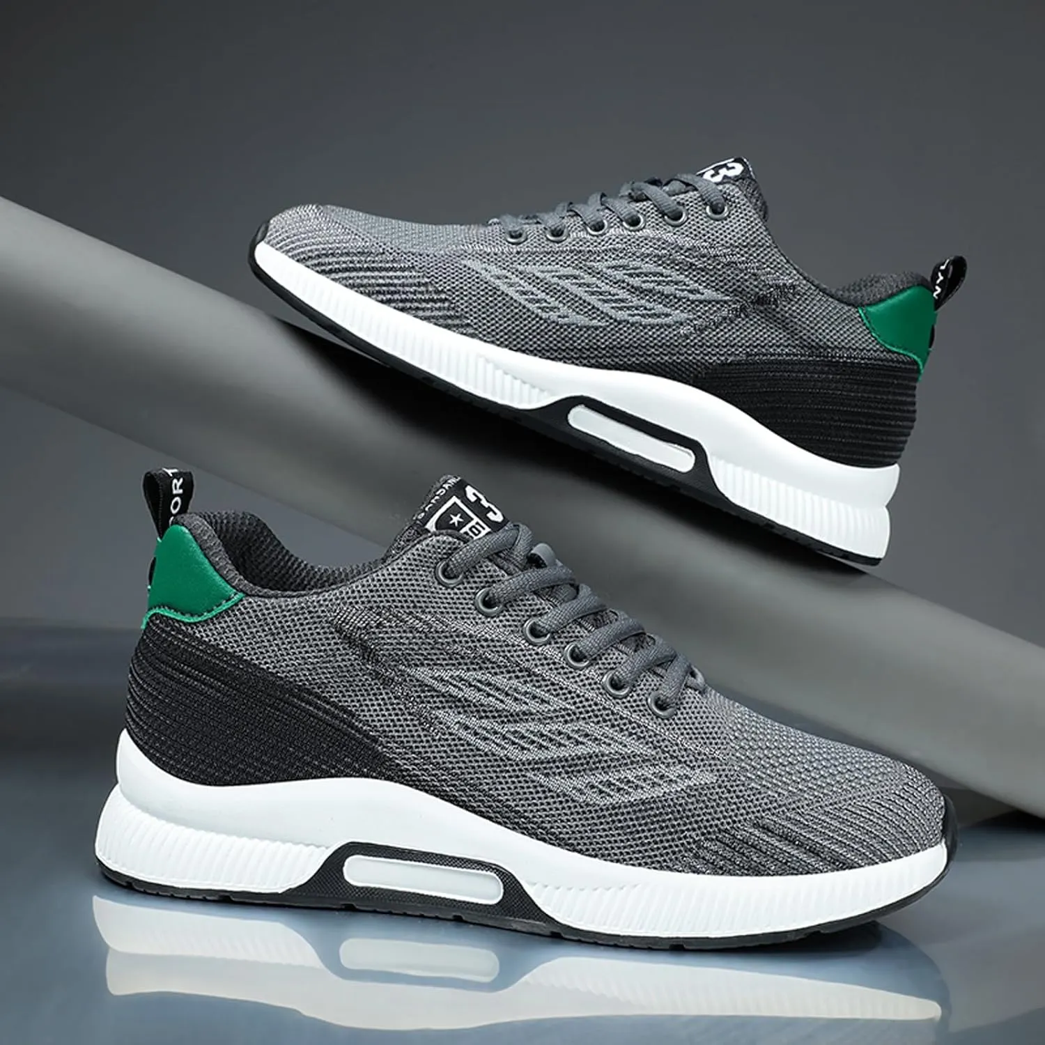 Men's Elevator Sneakers 2.36 Inch Invisible Height Increasing Lace up Fashion Sneakers