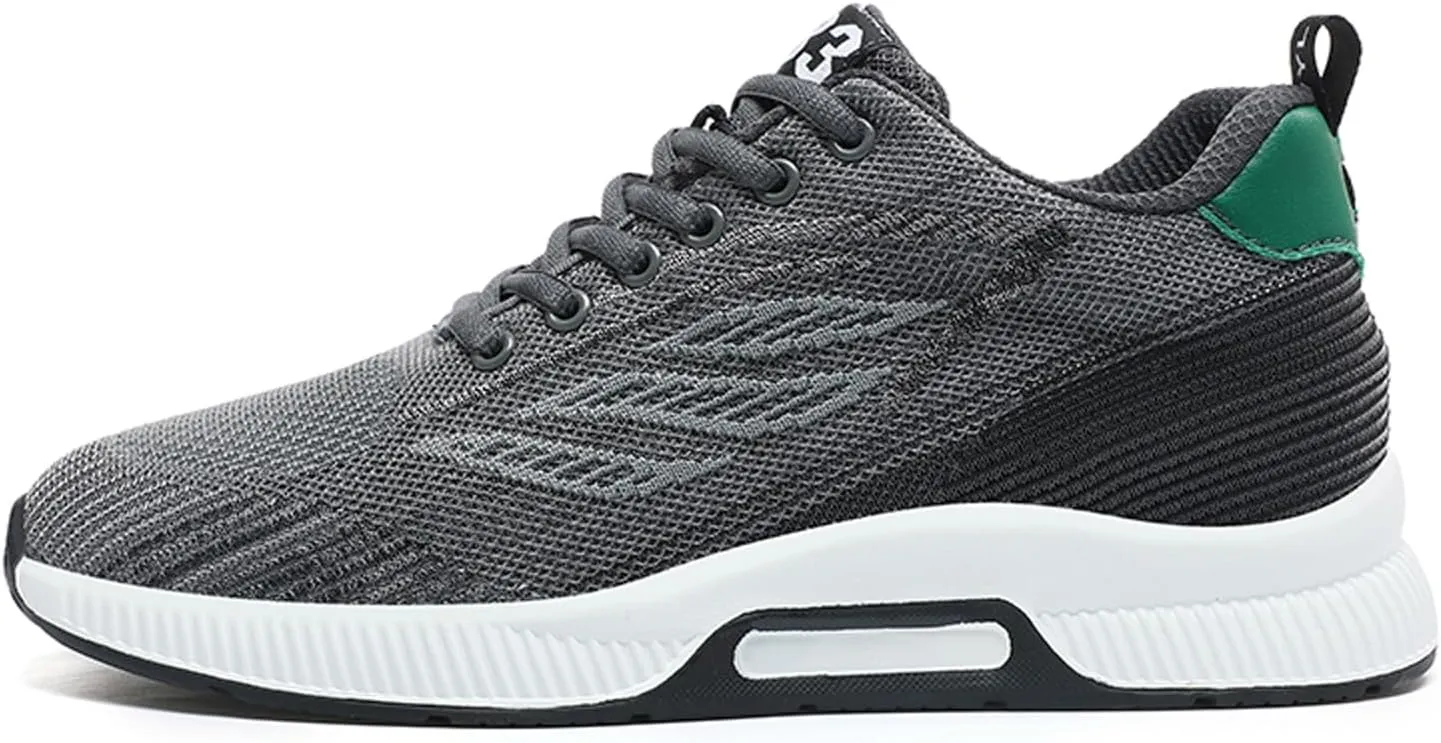 Men's Elevator Sneakers 2.36 Inch Invisible Height Increasing Lace up Fashion Sneakers