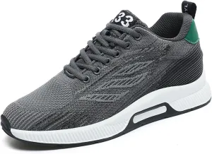 Men's Elevator Sneakers 2.36 Inch Invisible Height Increasing Lace up Fashion Sneakers