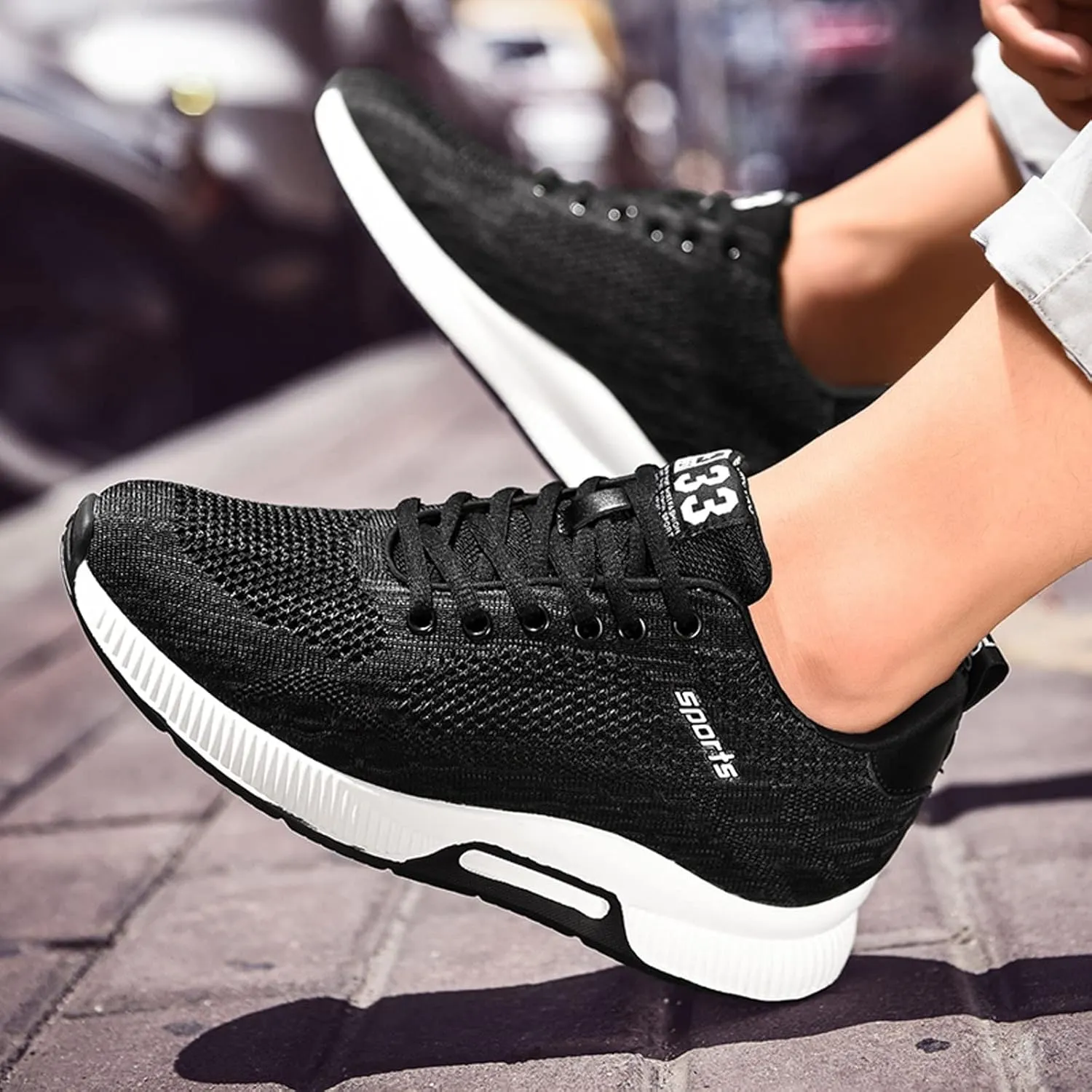 Men's Elevator Sneakers 2.36 Inch Invisible Height Increasing Lace up Fashion Sneakers
