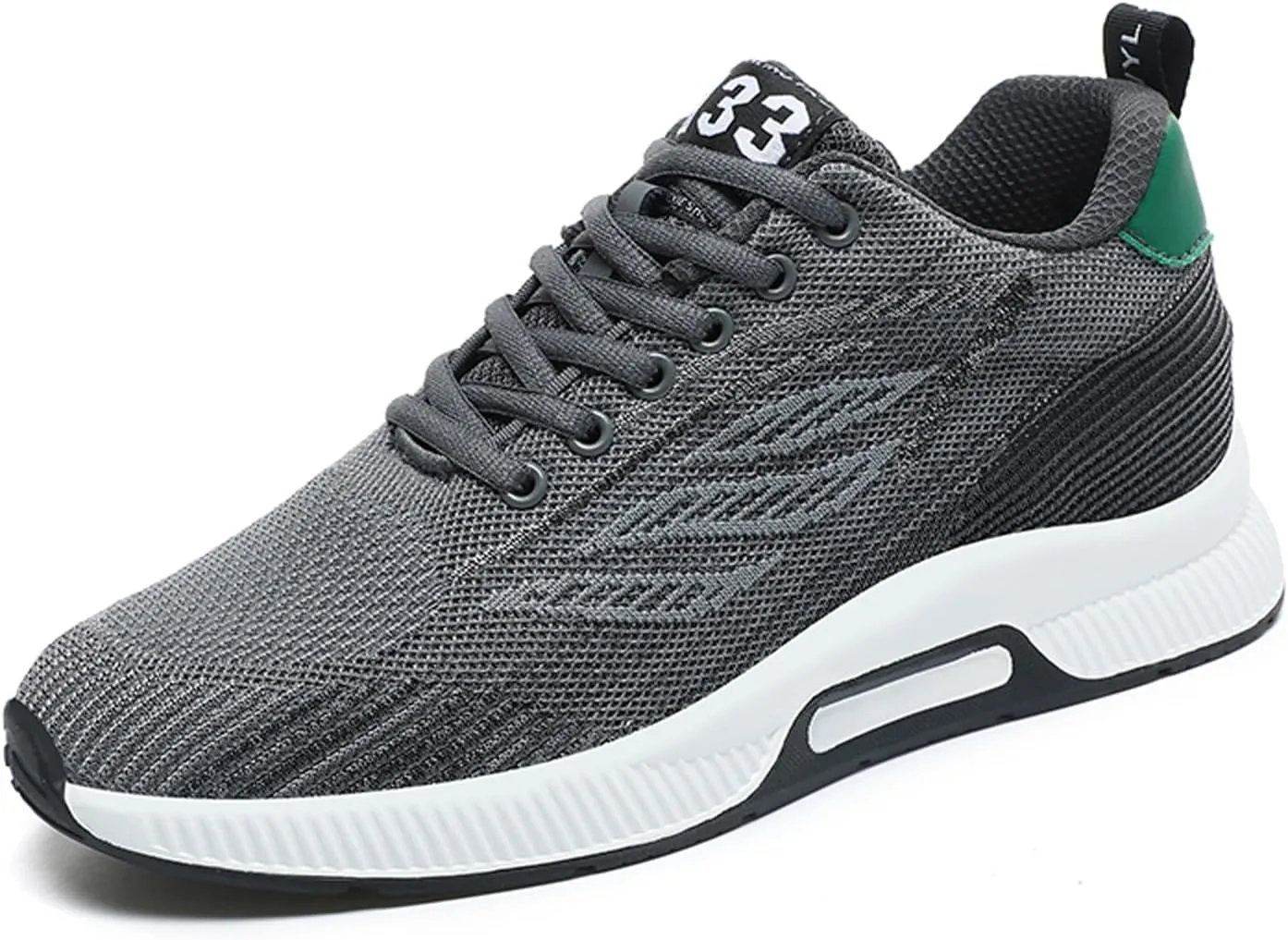 Men's Elevator Sneakers 2.36 Inch Invisible Height Increasing Lace up Fashion Sneakers