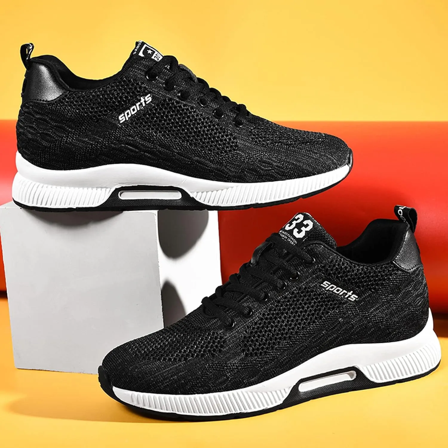 Men's Elevator Sneakers 2.36 Inch Invisible Height Increasing Lace up Fashion Sneakers