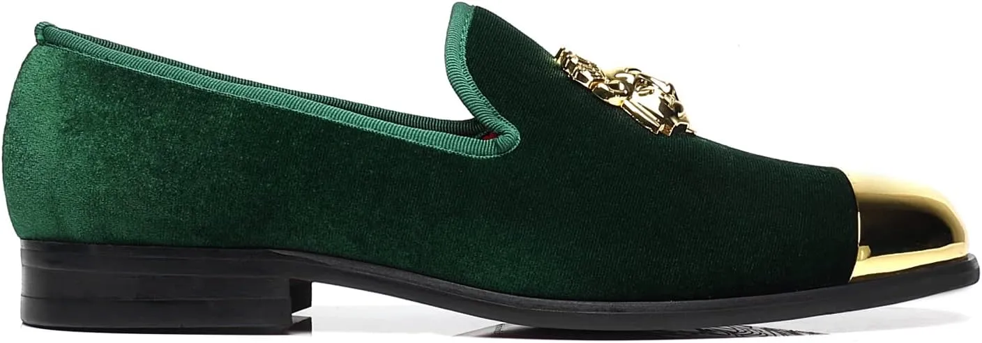 Men's Loafers Fashion Gold Buckle Wedding Party Shoes