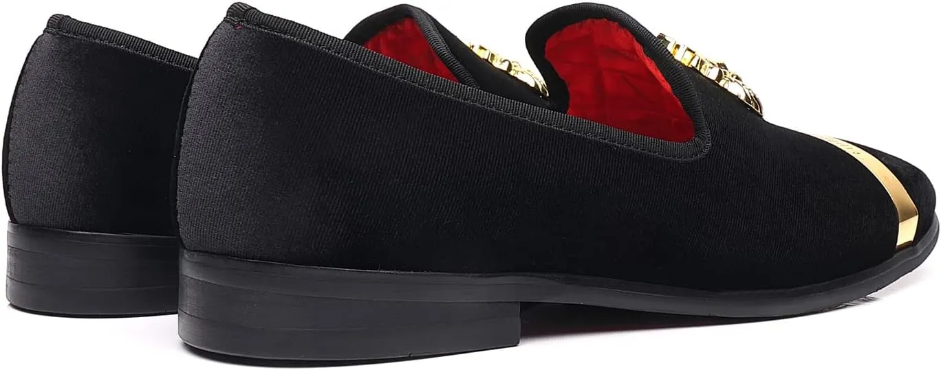 Men's Loafers Fashion Gold Buckle Wedding Party Shoes