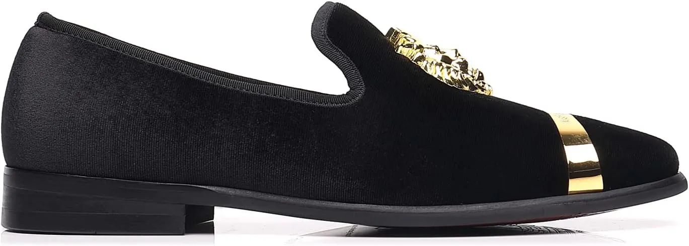 Men's Loafers Fashion Gold Buckle Wedding Party Shoes