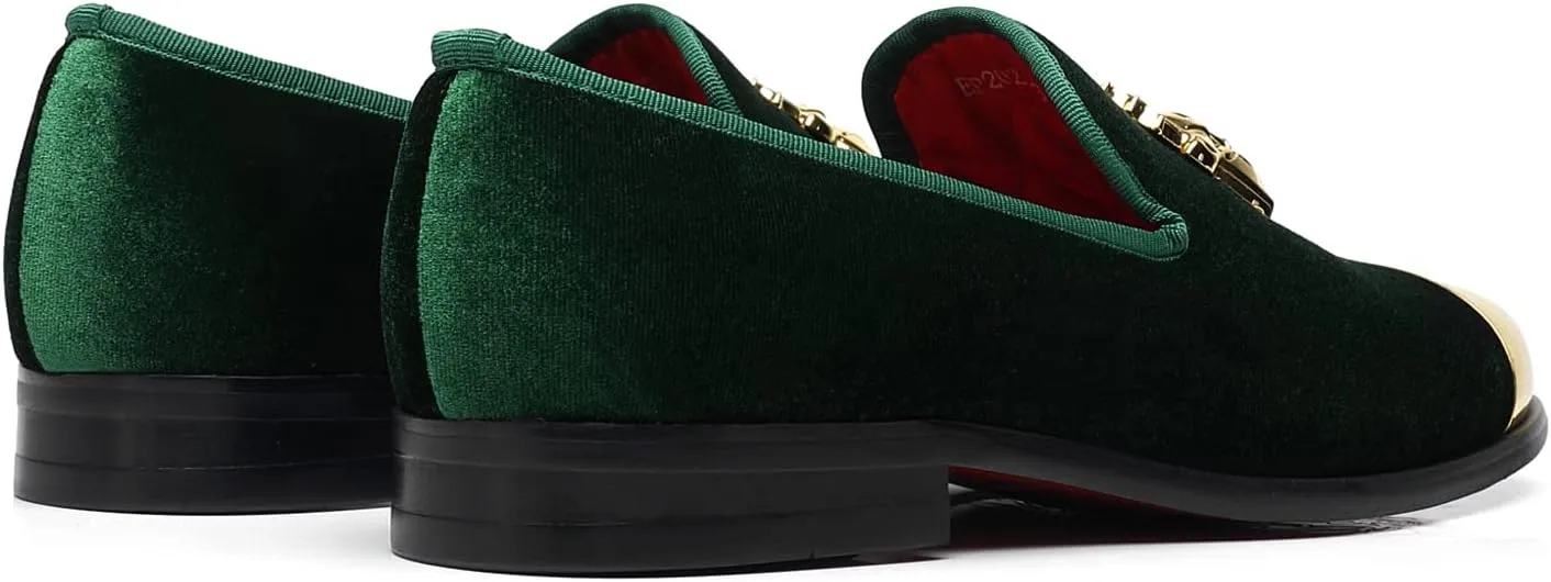 Men's Loafers Fashion Gold Buckle Wedding Party Shoes