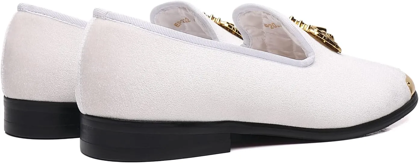 Men's Loafers Velvet Gold Buckle Party Prom Shoes