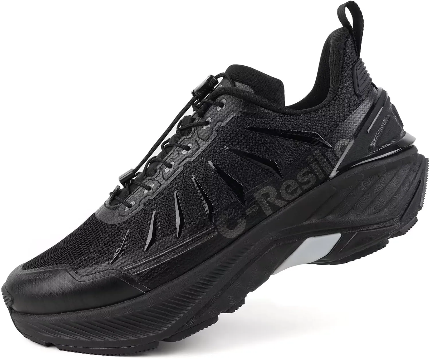 Men's Max Cushioned Quick Laces Hiking Walking Shoes with Arch Support Plantar Fasciitis Pain Relief Breathable Outdoor Trailing Running Sneakers Non Slip Trekking Camping Shoes