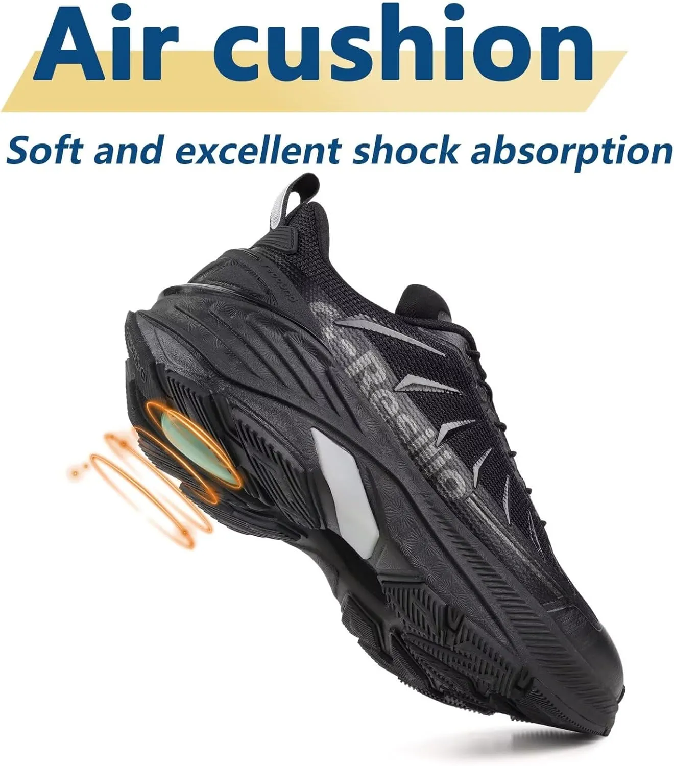Men's Max Cushioned Quick Laces Hiking Walking Shoes with Arch Support Plantar Fasciitis Pain Relief Breathable Outdoor Trailing Running Sneakers Non Slip Trekking Camping Shoes