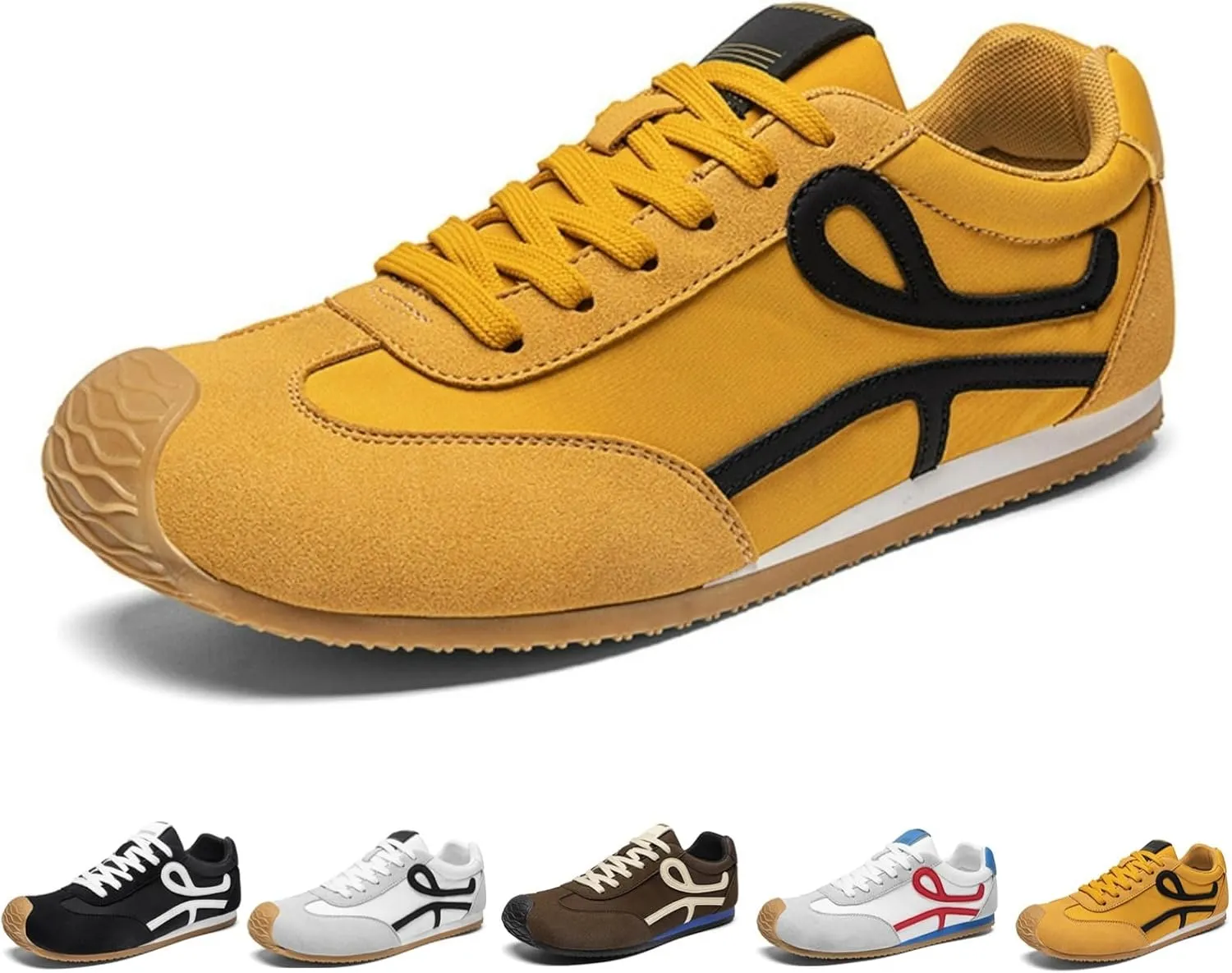 Men's Retro Fashion Sneakers Lace-Up Comfortable Casual Tennis Shoes Classic Aesthetic Walking Shoes