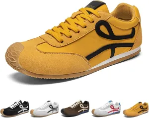 Men's Retro Fashion Sneakers Lace-Up Comfortable Casual Tennis Shoes Classic Aesthetic Walking Shoes