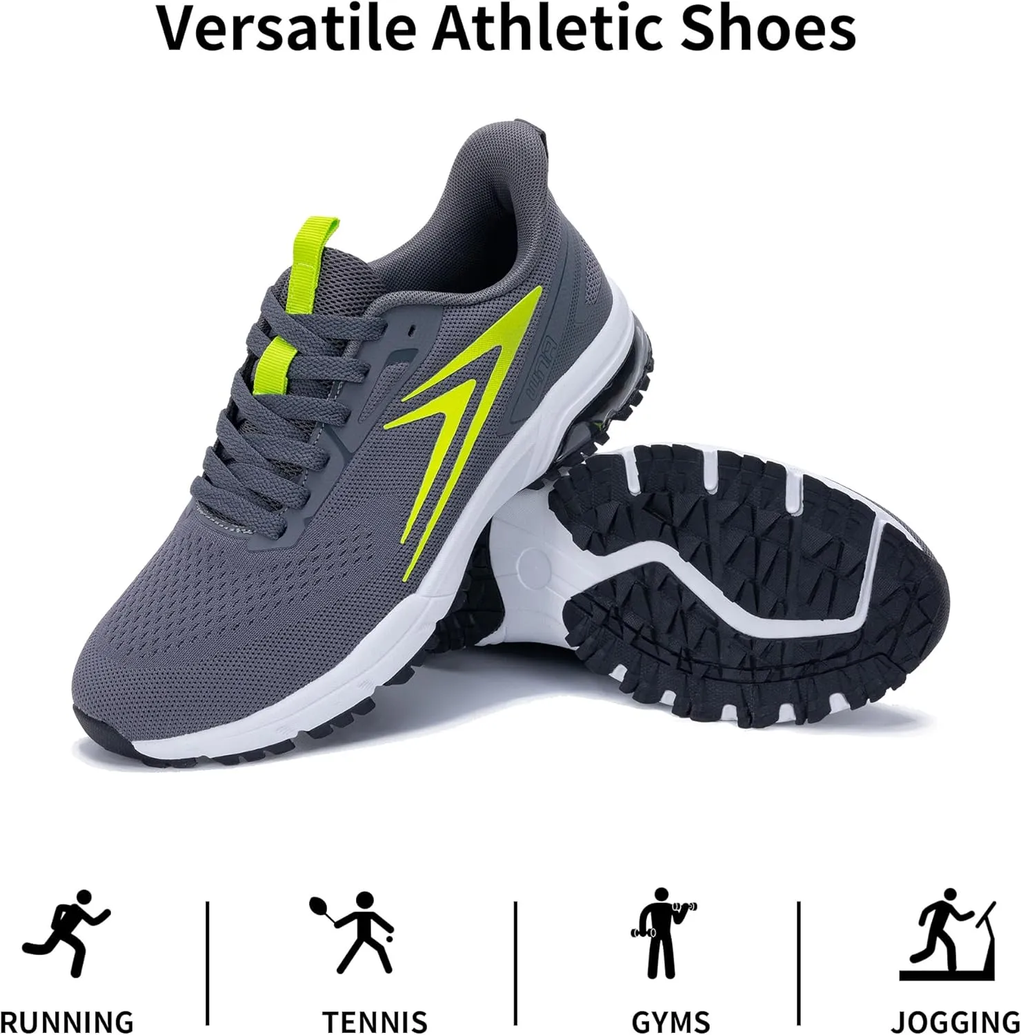 Mens Running Shoes Athletic Non Slip Walking Jogging Tennis Sneakers(US 7-12.5 D(M))