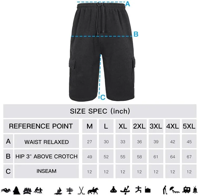 Mens Running Workout Shorts Lightweight Fleece Casual Athletic Gym Tennis Training Basketball Cargo Shorts