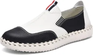 Men's Slip on Oxfords Boat Shoes Casual Leather Loafers Walking Sneakers Breathable Driving Dress Business Wokr Shoes