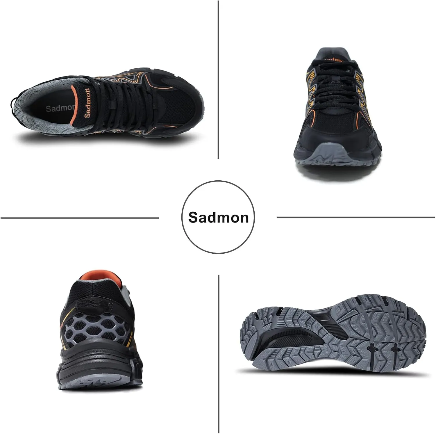 Men's Slip Resistant Trail Running Shoes - Supportive Athletic Shoes for Outdoor Fitness Walking, Road Running and Gym Training